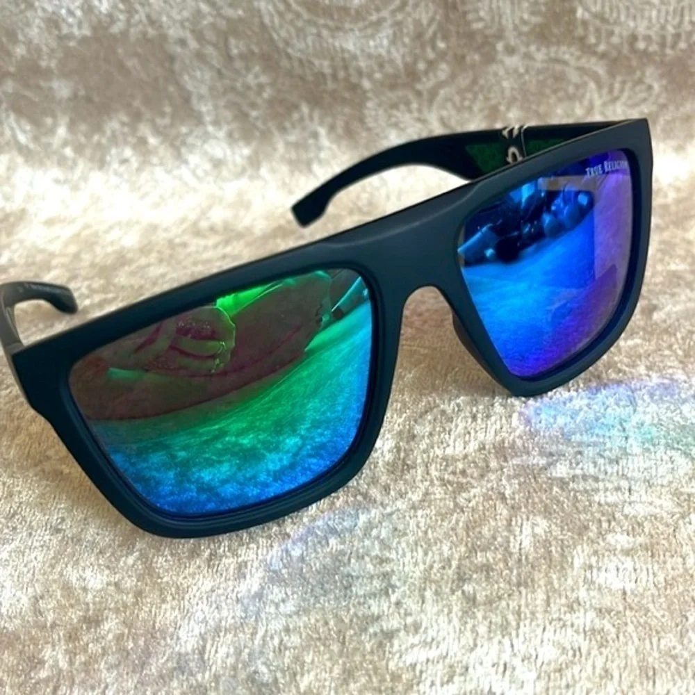 Brand New True Religion Mirrored Square Mens Sport Sunglasses Matte Black